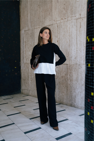 Back To Basic Top in Black X White