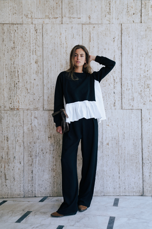 Back To Basic Top in Black X White