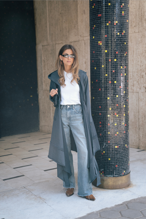 Over You Midi Cardigan in Steel Blue