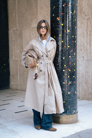 Oversized Light Trench in Beige