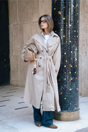 Oversized Light Trench in Beige