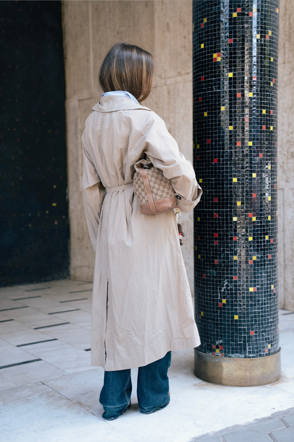 Oversized Light Trench in Beige