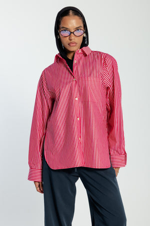 Candy Stripe Shirt in Red