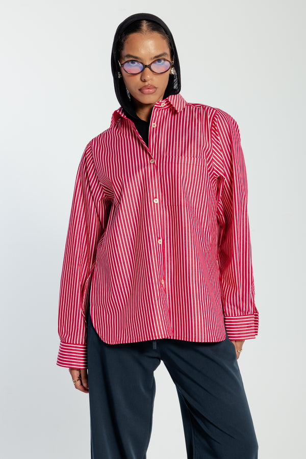 Candy Stripe Shirt in Red