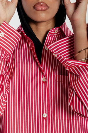 Candy Stripe Shirt in Red