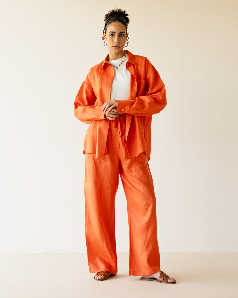 Livin’ In Linen Pants in Burnt Orange