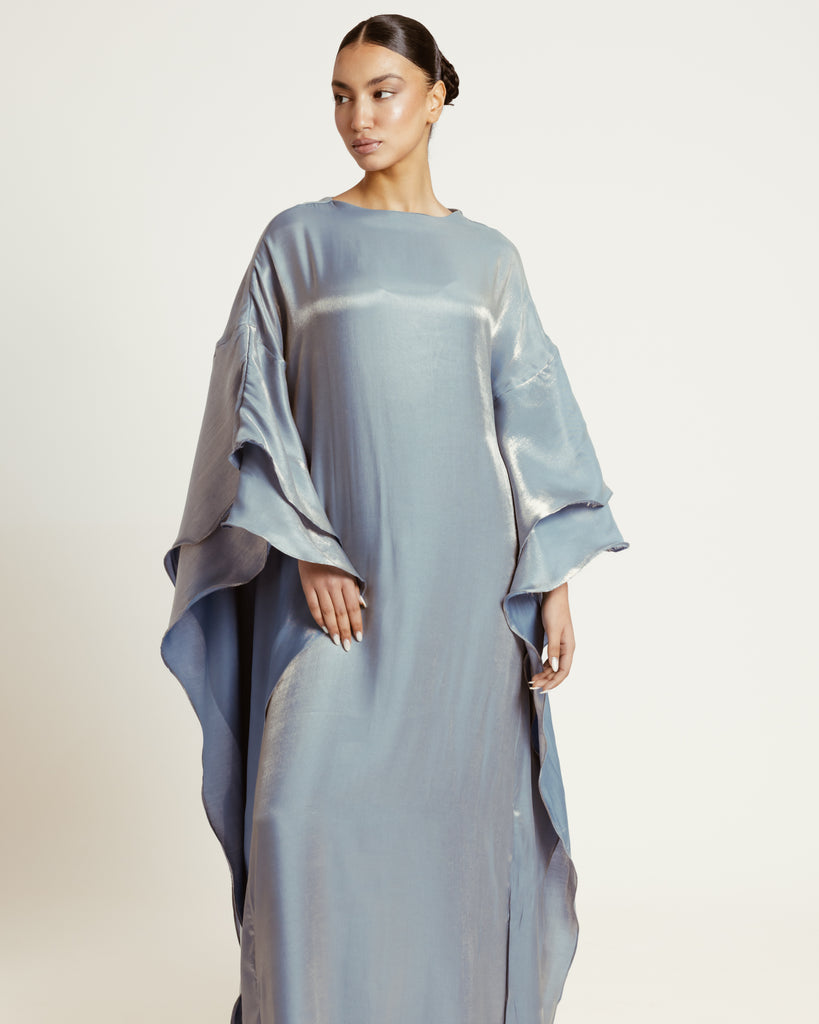 Shimmer Kaftan Dress in Sky Blue