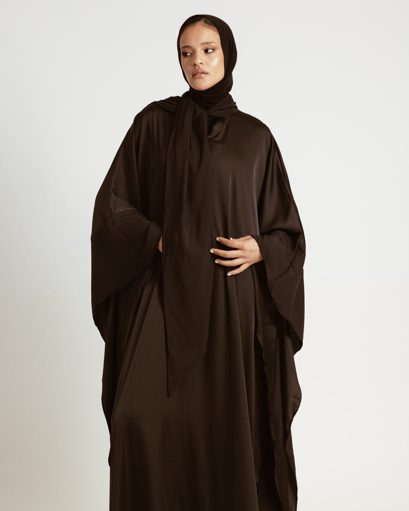 Scarfed Kaftan Dress in Black