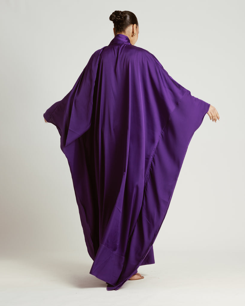 Scarfed Kaftan Dress in Purple
