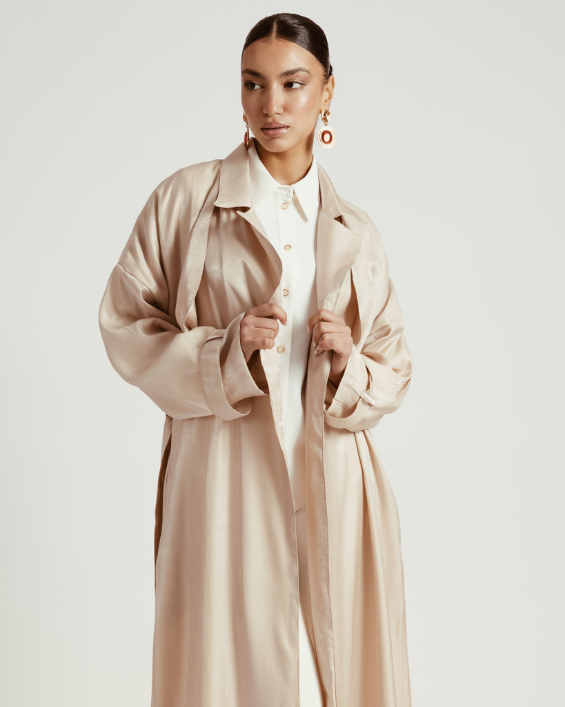 Shimmer Trench in Beige