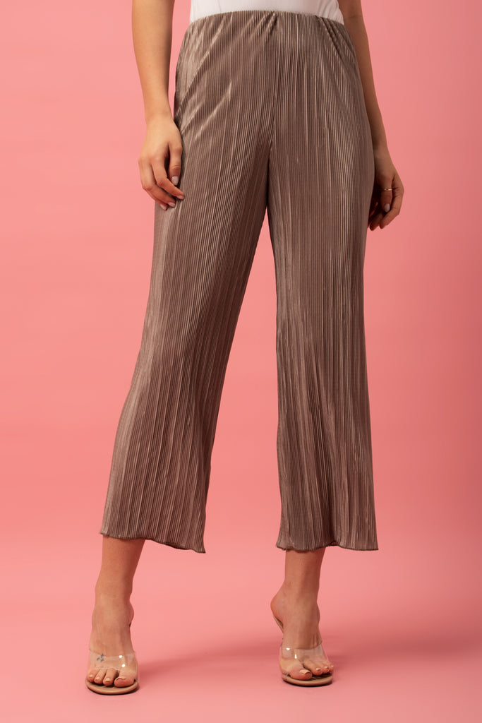 Cropped Pleated Pants in Oxide