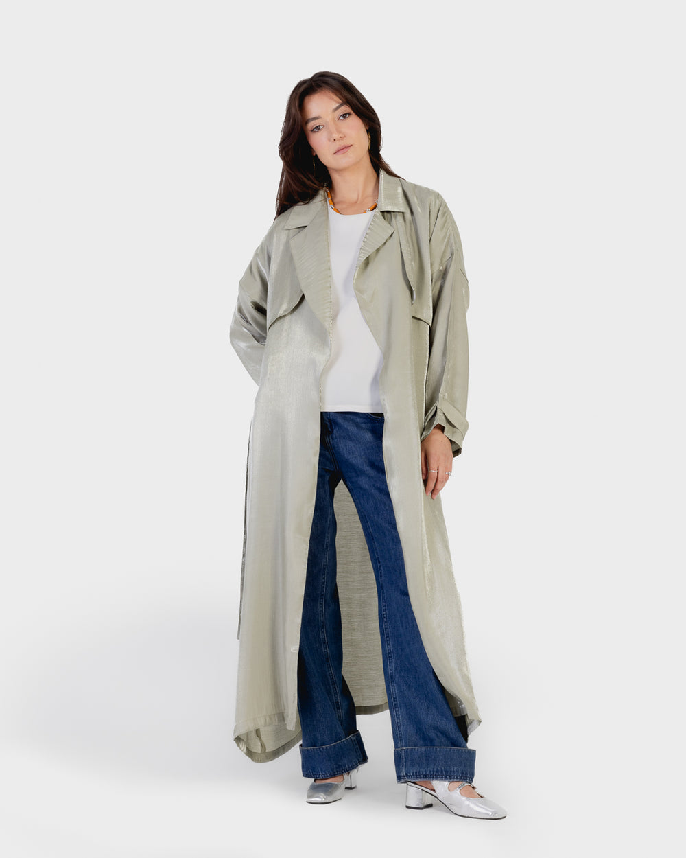 Shimmer Trench in Mint