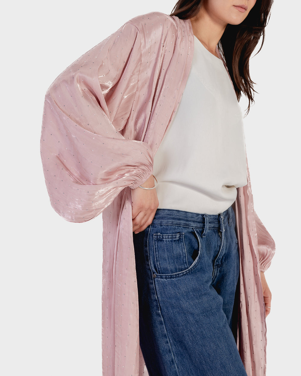 Bedazzled Kaftan in Nude
