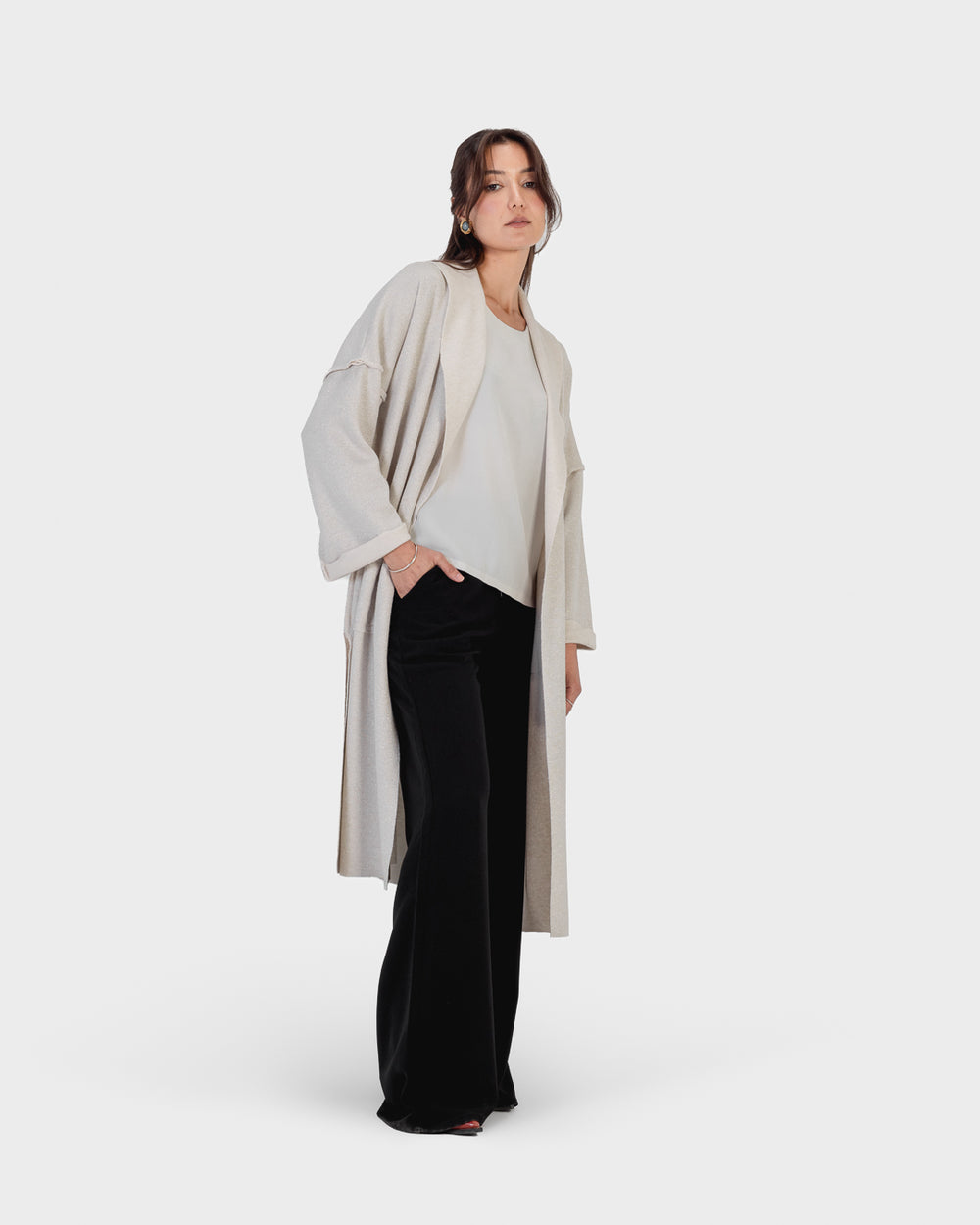Autumn Joy Coat in Shimmery Off White
