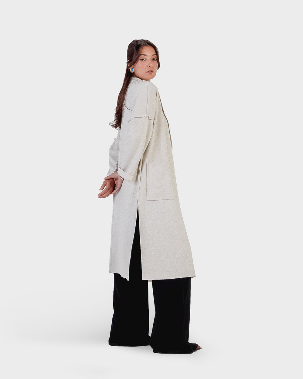 Autumn Joy Coat in Shimmery Off White