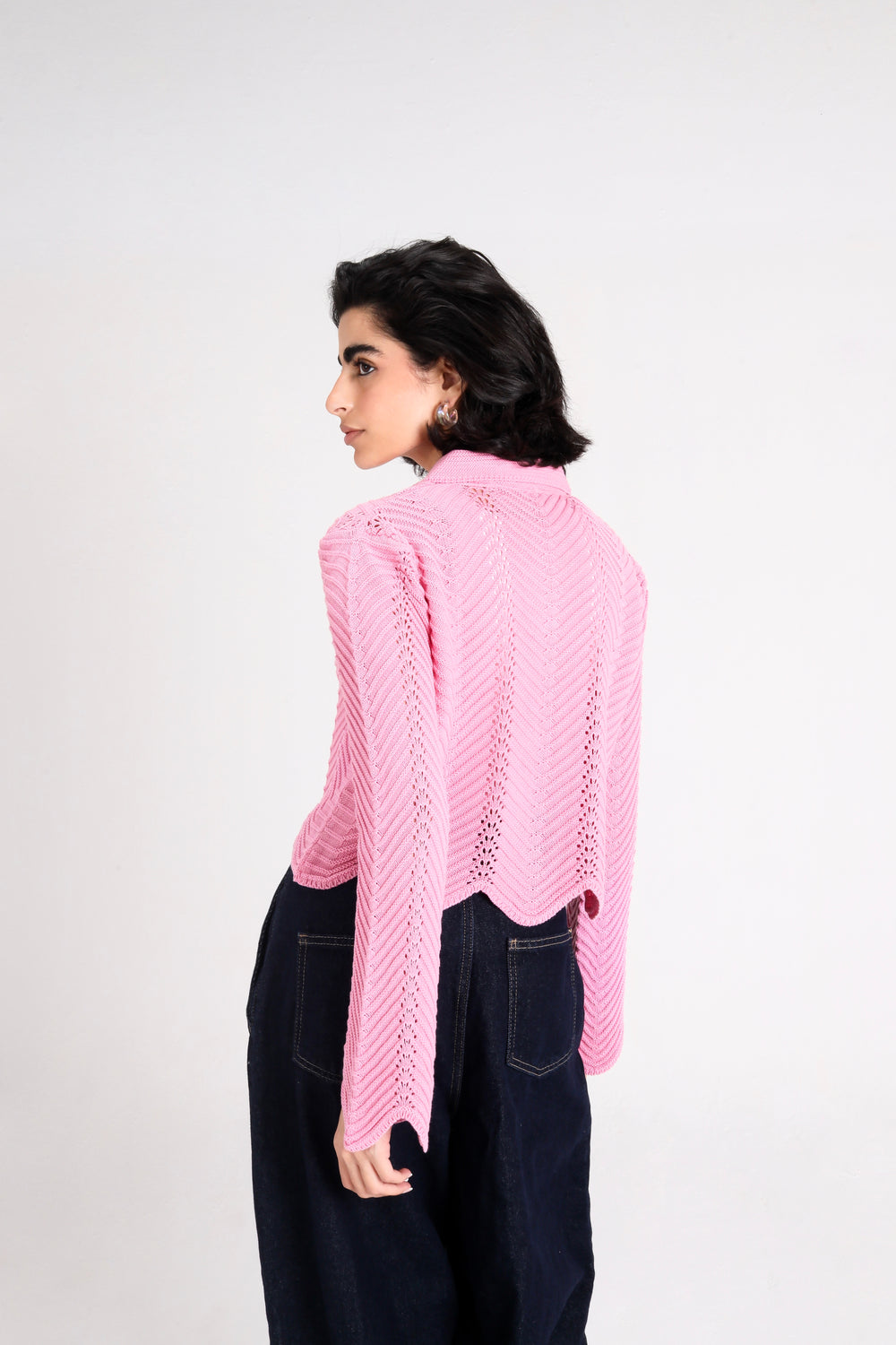 Pointelle Shirt in Pink