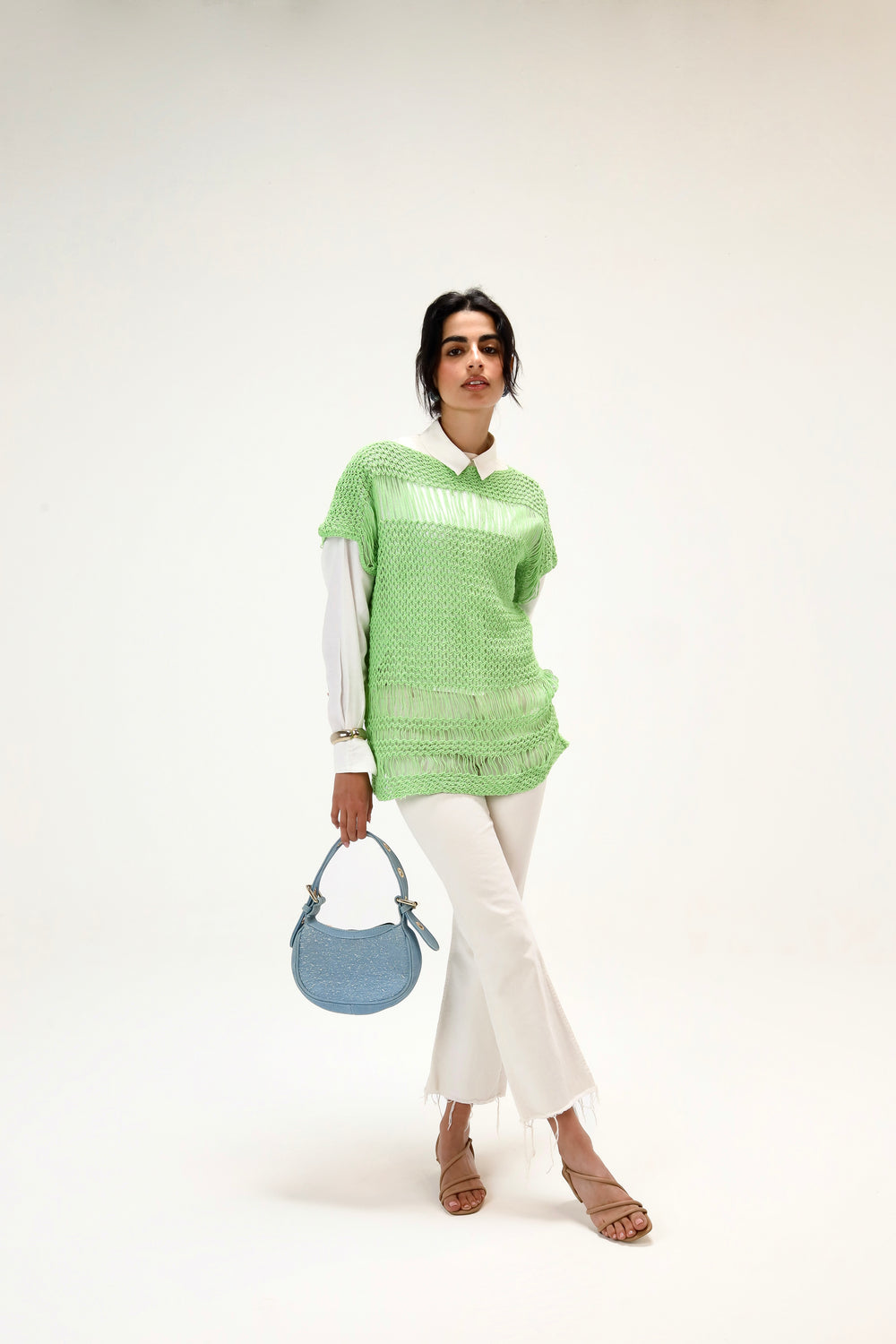 Beach Vibes Top in Leafy Green