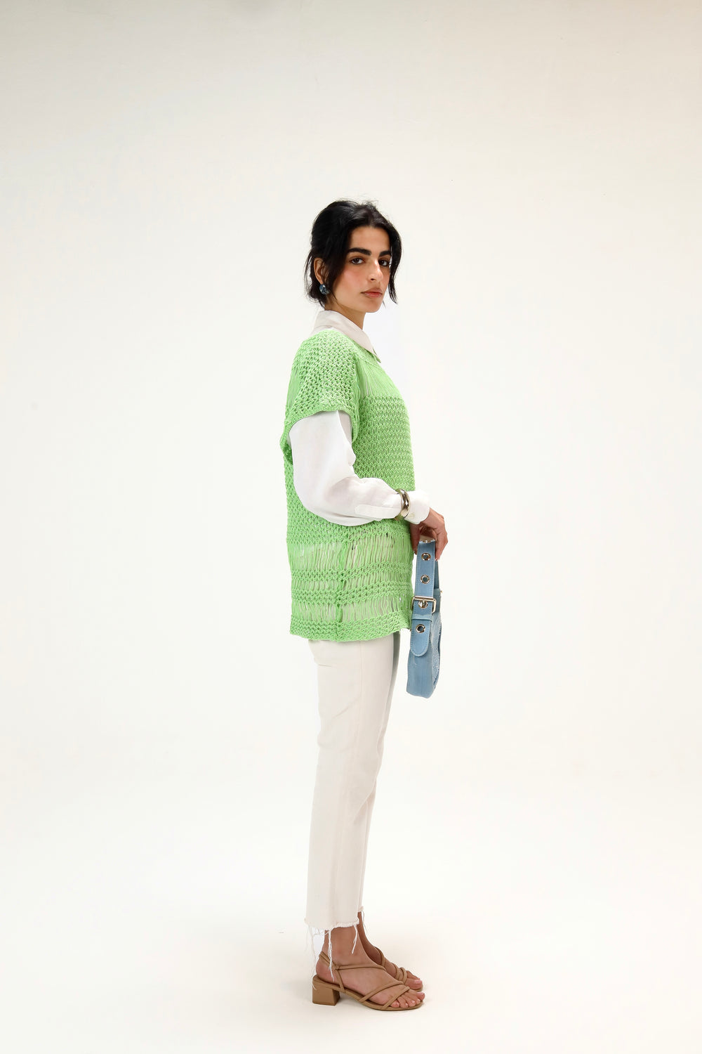 Beach Vibes Top in Leafy Green