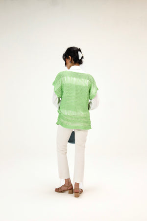 Beach Vibes Top in Leafy Green