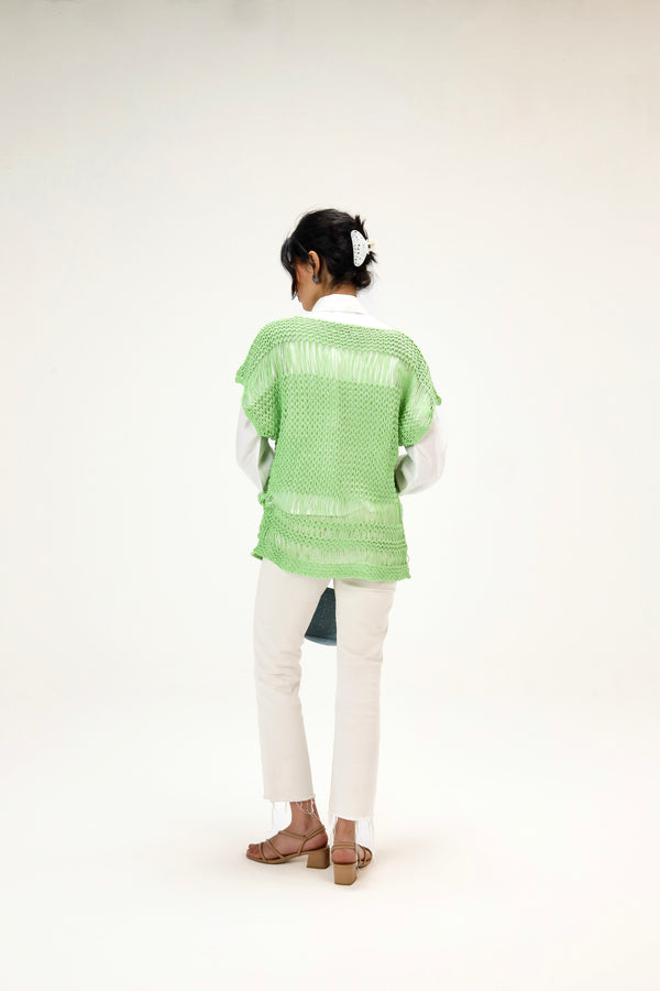 Beach Vibes Top in Leafy Green