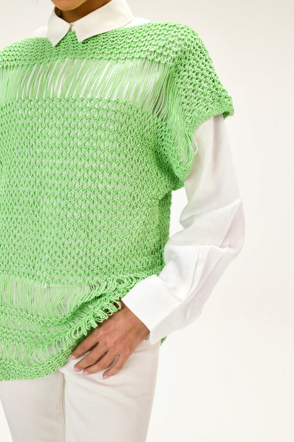 Beach Vibes Top in Leafy Green