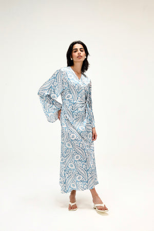 Easy To Love Dress in Printed Steel Blue