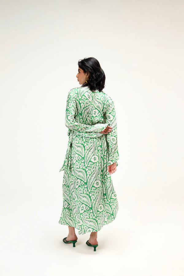 Easy To Love Dress in Printed Emerald