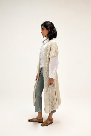 Dream Weaver Crochet Kimono in Off-White