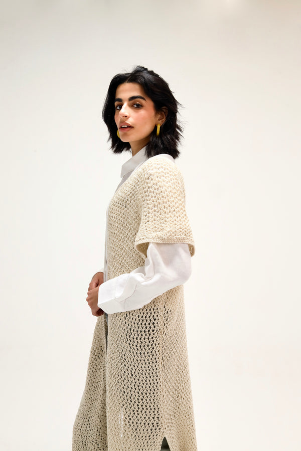 Dream Weaver Crochet Kimono in Off-White