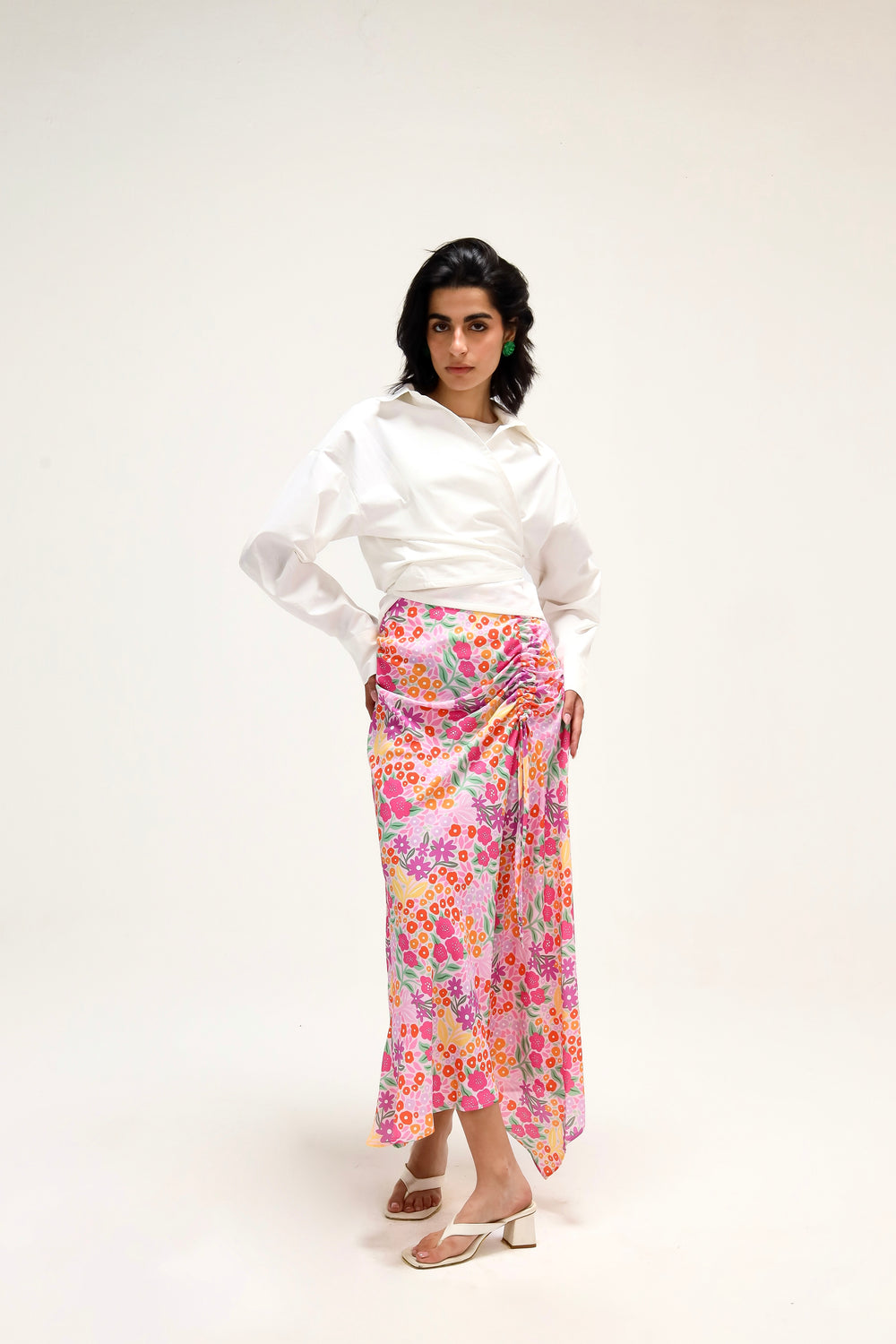 Printed Drawstring Skirt
