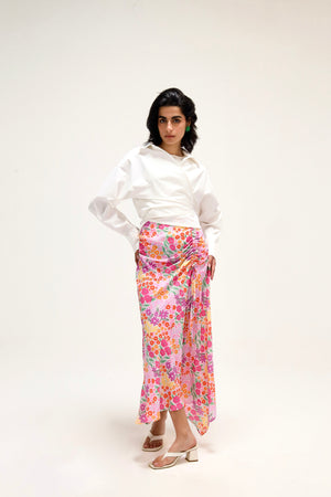 Printed Drawstring Skirt