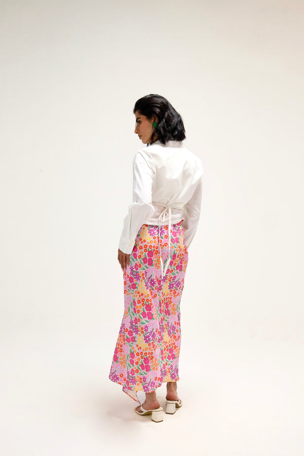 Printed Drawstring Skirt