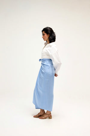 Shimmery Wrap Skirt in Blue
