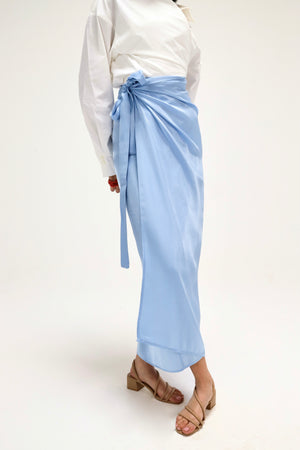 Shimmery Wrap Skirt in Blue