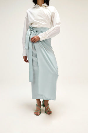 Shimmery Wrap Skirt in Mint
