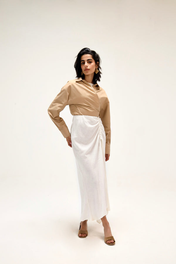 Drawstring Skirt in White