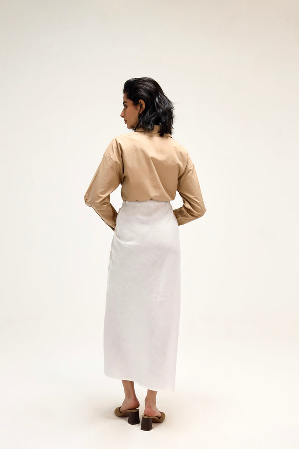 Drawstring Skirt in White