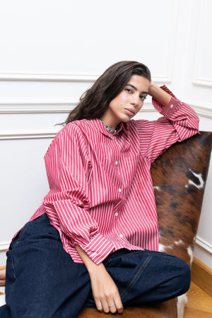 Candy Stripe Shirt in Red