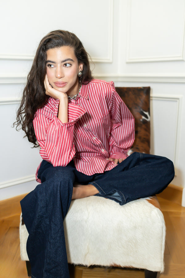 Candy Stripe Shirt in Red