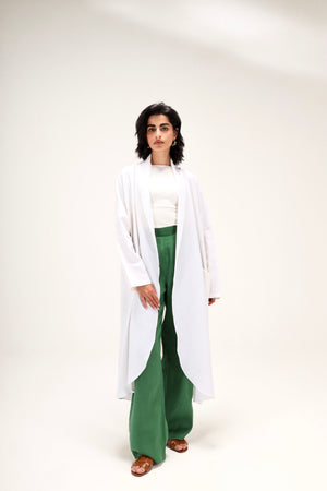 Tapered Linen Pants in Green