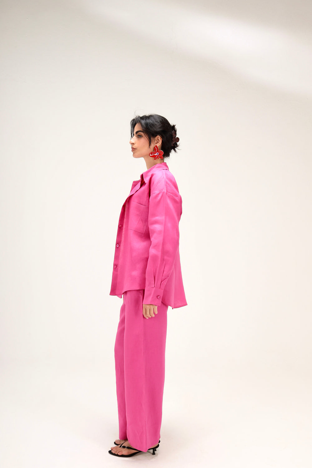 Livin’ In Linen Shirt in Magenta