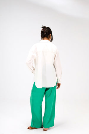 Livin’ In Linen Pants in Emerald Green