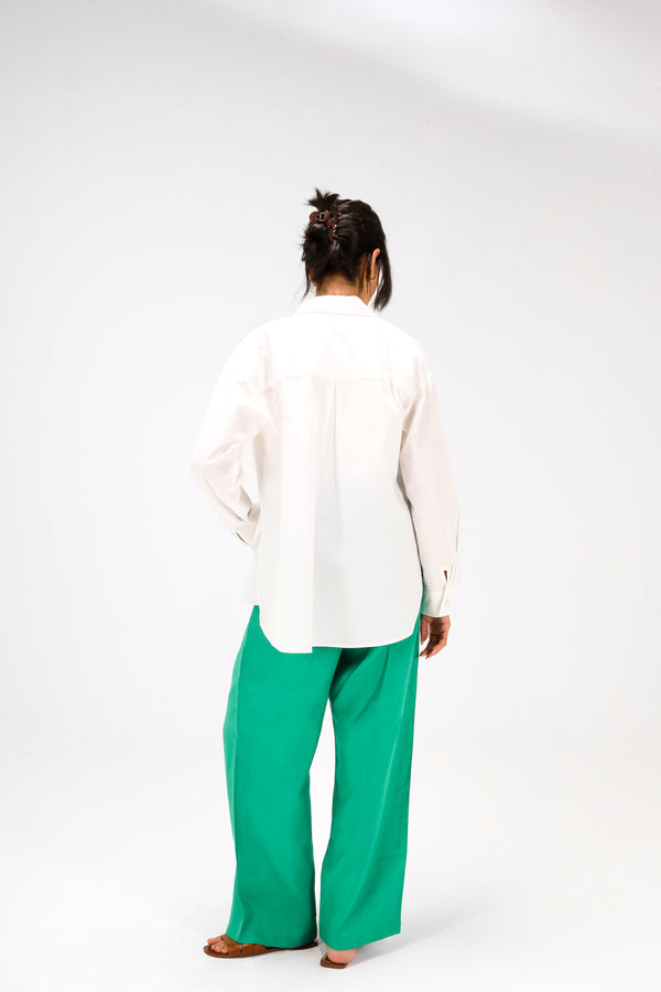 Livin’ In Linen Pants in Emerald Green