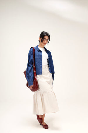 Wrap-Me-Up Linen Skirt in Beige
