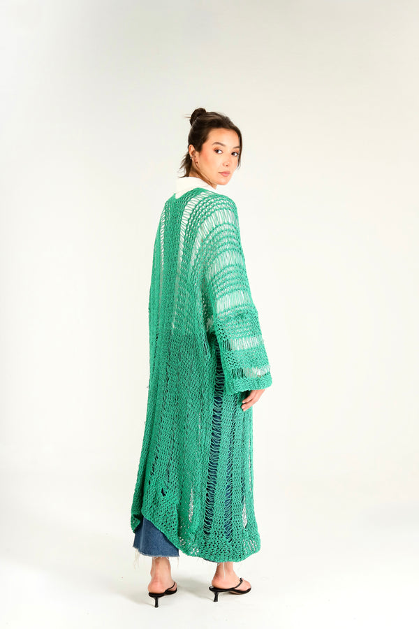 Gypsy Soul Crochet Cardigan in Green