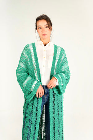 Gypsy Soul Crochet Cardigan in Green