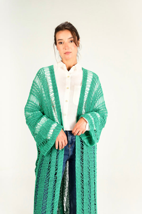 Gypsy Soul Crochet Cardigan in Green