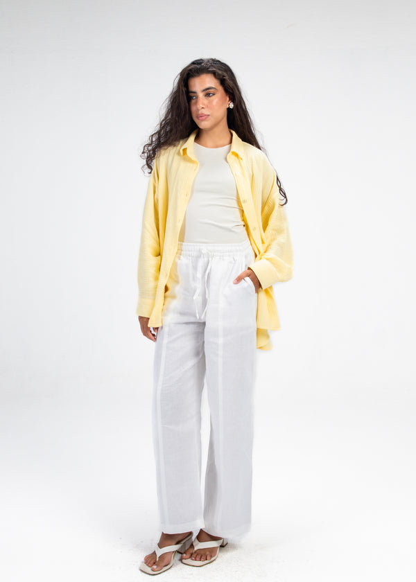 Cotton Muslin Shirt in Yellow