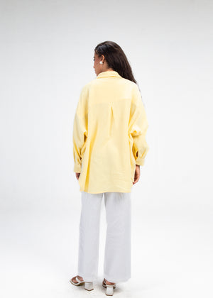 Cotton Muslin Shirt in Yellow