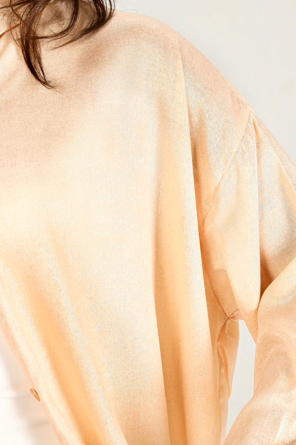 Oversized Shimmer Shirt in Peach